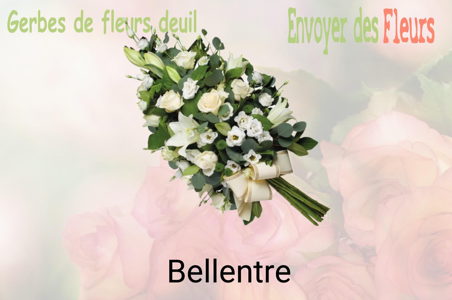 Gerbe de fleurs de deuil livrée à Bellentre